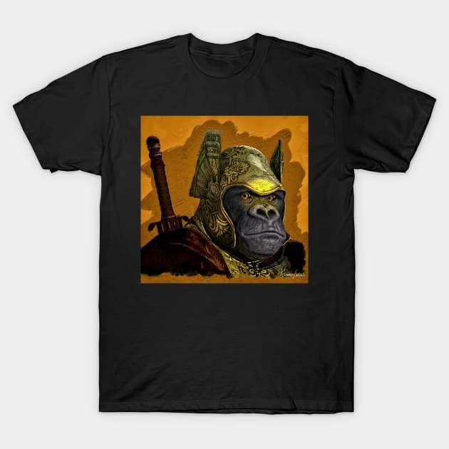 Ape with the Golden Helmet T-Shirt by kenmo